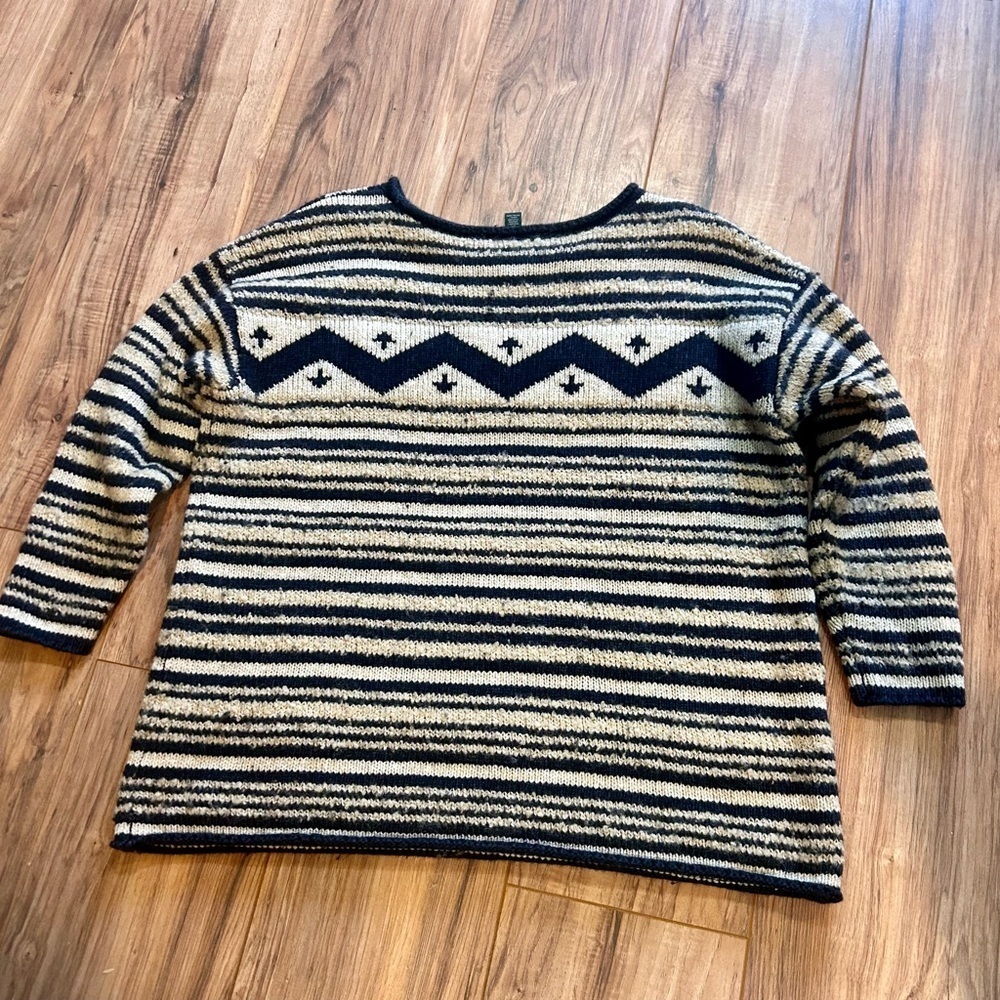 LRL Lauren Jeans Co Striped Knit Sweater • 1X • Cozy Chunky - Picture 3 of 7